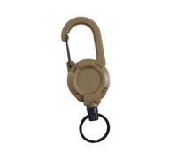 Sharplace Porte-clés rétractable robuste, porte-clés portable, porte enrouleur pour et randonnées, Brun