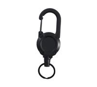 Sharplace Porte-clés rétractable robuste, porte-clés portable, porte enrouleur pour et randonnées, Noir