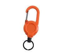 Sharplace Porte-clés rétractable robuste, porte-clés portable, porte enrouleur pour et randonnées, Orange
