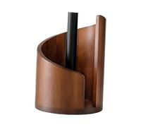 Sharplace Porte-rouleau de papier essuie-tout en bois, support rond pour rouleaux de papier, organisateur de mouchoirs pour salle de bain, cuisine ou comptoir, Bois Foncé
