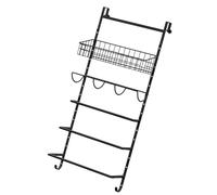Sharplace Porte-serviettes de porte en métal, étagère de rangement à 5 niveaux, panier et support pour serviettes de salle de bain, camping-car, cuisine