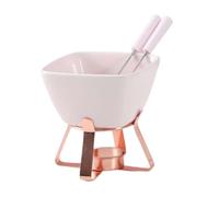 Sharplace Pot à fondue au chocolat, à chocolat, tasse à fondue créative en céramique, pot à avec bougie chauffe-beurre pour tapas, Étagère En or Rose