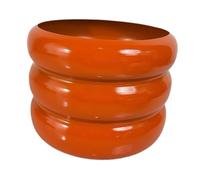 Sharplace Pot de Fleurs de 10.6 Pouces, Pot de Fleurs, ameublement de Maison, Vase à Bulles, Ornement Artisanal d'art pour Centre de Table, décoration de Maison, Orange