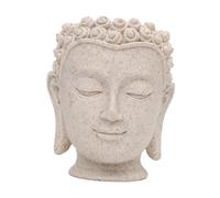 Sharplace Pot de Fleurs, Jardinière, Figurine, Sculpture, Organiseur, Cadeau, Statue, Vase, Jardinière en Forme de Tête de Bouddha pour Bureau, Cuisine, Maison, Hauteur 11,2 cm