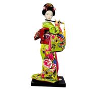 Sharplace Poupées Geisha japonaises ethniques, poupée Geisha asiatique, statue de fille sculptée autoportante, poupées kimono pour décoration d'étagère de table, H
