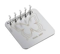 Sharplace Présentoir à ongles, porte-capsules pour presse, équipement de salon, outil de manucure polyvalent, étagère de présentation portable, base, Papillon D'argent