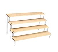 Sharplace Présentoir Acrylique Transparent, Présentoir Marches à 3 Niveaux, Affichage Étagère à Escalier Transparents Organisateur pour Présentation, 4 Niveaux