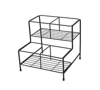 Sharplace Présentoir de bouteilles de sirop, organisateur d'assaisonnement, support à épices en métal à 2 niveaux, casier à vin pour comptoir de cuisine, 6 grilles