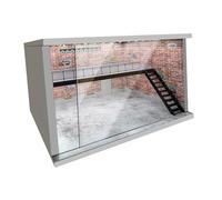 Sharplace Présentoir de Garage à échelle 1/64 1/36 1/32, présentoir de modèle de voiture en acrylique, Parking avec lumières LED pour collectionneurs, affichage, Escalier Droit Rouge