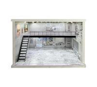 Sharplace Présentoir de Garage à échelle 1/64 1/36 1/32, présentoir de modèle de voiture en acrylique, Parking avec lumières LED pour collectionneurs, affichage, Escalier Gauche Gris
