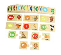 Sharplace Puzzles d'alphabet, mots anglais, étude, reconnaissance des animaux et des aliments, jouets d'apprentissage préscolaire, jeu d'association