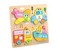 Sharplace Puzzles Puzzles en bois en bois mignon avec 4 motifs formes de couleurs vibrantes vibrantes pour enfant de 3 à 5 ans cadeau d'anniversaire bébé, Trafic