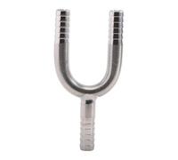 Sharplace Raccord cannelé à 3 voies pour tuyau, adaptateur de réparation en Y, robuste, pour tuyau de/liquide de machine à bière, en acier inoxydable, 7mm