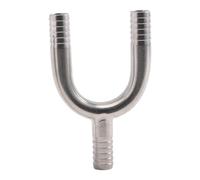 Sharplace Raccord cannelé à 3 voies pour tuyau, adaptateur de réparation en Y, robuste, pour tuyau de/liquide de machine à bière, en acier inoxydable, 9.5 Mm