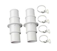 Sharplace Raccord de Tuyau de Piscine 2 pièces avec 4 Colliers de Serrage, Pratique, Facile à Utiliser, Accessoires Haute Performance, Entretien Professionnel, Blanc