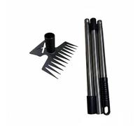 Sharplace Râteau Agricole pour Sol Dur Tête Large 11 Dents Acier Carbone Renforcé Outil Anti-Usure Découpe Terreau Fonction , Râteau À 11 Dents en Forme De X avec Manche en Trois Sections