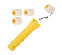 Sharplace Rouleau à peinture compact 2,6 cm avec 4 têtes brosse, capuchons interchangeables et accessoires pour armoires et portes. Poignée