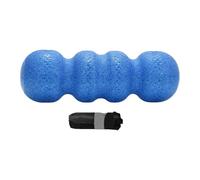 Sharplace Rouleau de massage à billes en forme d'arachide, compact et portable, pour la taille et le dos, avec sac de rangement, pour exercices du dos, du, Bleu 55 Degrés