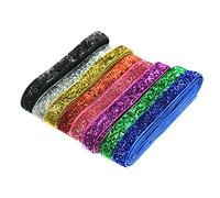 Sharplace Ruban de Paillettes 10 Mm de Large, Ruban de Tissu Brillant pour Les Artisans de à Coudre Emballage de de Mariage pour La Fabrication de