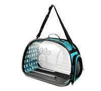 Sharplace Sac de Transport Portable pour Chat, Sac à Bulles pour Animaux de Compagnie, chenil Transparent, Porte-Chat pour Petits et Moyens Chiens, Voyage, Bleu L