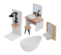 Sharplace salle bain miniature pour maison poupée 5 pièces 1:12, kit meubles miniatures, cadeaux d'anniversaire pour enfants, salle