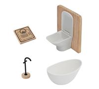 Sharplace salle bain pour maison poupée 4 pièces 1:12, toilettes, décoration maison poupée, jouets jeu, kit meubles miniatures