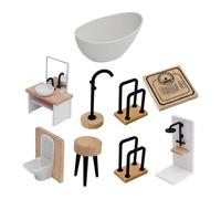 Sharplace Salle de Bain Miniature 1:12, Éléments pour Lavabo, Décorations pour Maison Poupée, Ensemble de 9 Pièces