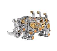 Sharplace Sculpture de rhinocéros mécanique, robuste, statue d'animal mécanique, ornement unique pour le salon et la maison