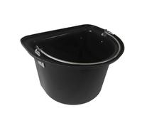 Sharplace Seau à Aliments pour Chevaux et bétail, résistant à l'usure, Facile à Utiliser, en Forme de D, Robuste. Abreuvoir extérieur en Forme de D, Noir