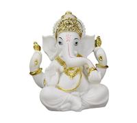 Sharplace Seigneur Une Statue, Une Figurine Tête D'éléphant Dieu Décoration Intérieure, Statue Figurine éléphant pour La Maison, Blanc