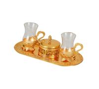 Sharplace Service à café Turc Comprenant des Tasses à café décoratives multifonctionnelles gravées et Un Plateau pour la Table des fêtes