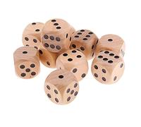 Sharplace Set de 10pcs 20mm Jeux de Dés Dice Bois Polyédrique Opaque pour TRPG MTG Jeu de Rôle Jouer Jeux de Cartes DIY - Naturel