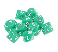 Sharplace Set de 10pcs Dés Chiffres 10 Faces Dice D10 16mm pour Jeux de Rôle KTV Club - Vert Clair
