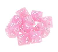 Sharplace Set de 10pcs Dés Chiffres 10 Faces Dice D10 Accessoires pour Jeux de Rôle - Rose
