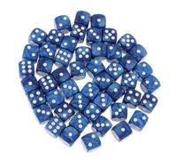 Sharplace Set de 50pcs Dés 6 Faces Points Dice D6 Coin Rond 16mm Accessoires pour Jeux de Rôle KTV Club - Bleu