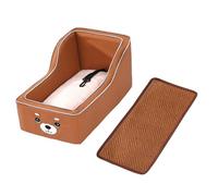 Sharplace Siège de Voiture pour Chien avec accoudoir, Panier Lavable et Pratique, avec Coussin Moelleux, pour Petits Chiens et Chats, CafÉ