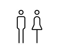 Sharplace Signe de toilettes pour hommes et femmes 3D Signalisation de toilettes Loo Indicateur Plaque Acrylique WC Autocollants Panneau de porte de toilette, noir