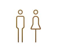 Sharplace Signe de Toilettes pour Hommes et Femmes 3D Signalisation de Toilettes Loo Indicateur Plaque Acrylique WC Autocollants Panneau de Porte de Toilette, Or