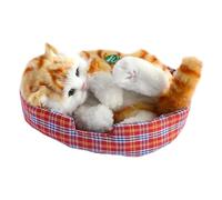 Sharplace Simulation de Chat Compagnon Beau Bureau de Chat Cadeau Mignon pour Les Enfants garçons Filles en Peluche décorations en Peluche en Peluche Jouet pour, Cat Orange du Corps