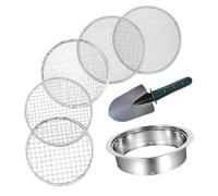 Sharplace Soil Sifter Set,Garden Riddle Sieve Reusable with Sieve Meshes Soil Sifters Strains for Bonsai Enthusiasts Flower Bed Compost, Pelle Verte à 5 Mailles