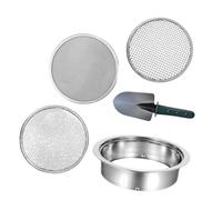 Sharplace Soil Sifter Set,Garden Riddle Sieve Reusable with Sieve Meshes Soil Sifters Strains for Bonsai Enthusiasts Flower Bed Compost, Pelle Verte à 3 Mailles