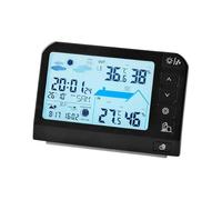 Sharplace Station météo numérique multifonction compacte avec réveil, thermomètre et hygromètre, idéale pour le salon, le studio ou la maison, Style B Black