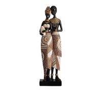 Sharplace Statue africaine, ornement esthétique, sculpture d'art africain, figurine de dame pour couloir, bureau, ferme, fête, pendaison de, Couple