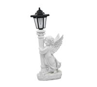 Sharplace Statue d'ange solaire d'extérieur, figurines d'anges avec lumières solaires, décoration intérieure avec pilier romain, sculpture en résine, Droite