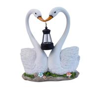 Sharplace Statue de cygne pour jardin, figurine animale avec lanterne solaire, cadeau, décoration de jardin moderne, sculpture en résine, ornement pour cour