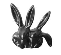 Sharplace Statue de lapin décorative, ornement, mignon, moderne, figurine de lapin en résine, sculpture animale pour accents de bureau, décoration de maison, Noir