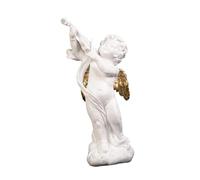 Sharplace Statue de, Petit Ange, Figurine de Salon, bibliothèque, Aile décorative, Sculpture Musicale en résine pour Club, hôtel, Cadeau, Cuisine, Or Blanc