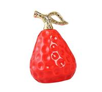 Sharplace Statue de poire en céramique, collection de figurines, sculpture de fruits, art moderne, ornement pour chambre, bureau, maison, voiture, tableau de, Rouge