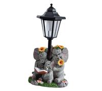Sharplace Statue d'éléphant de jardin, figurine animale avec lumières solaires, artisanat moderne, décoration, cadeau, ornement, sculpture en résine pour