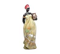 Sharplace Statue des femmes africaines, résine humain HumanTop Bourse Tribal Lady Figurines Sculpture à collectionner pour Hôtel Christmas Mom Halloween, Stand 11cmx38cm